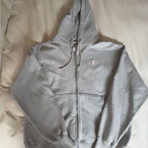 Champion Light Gray Full-Zip Hoodie